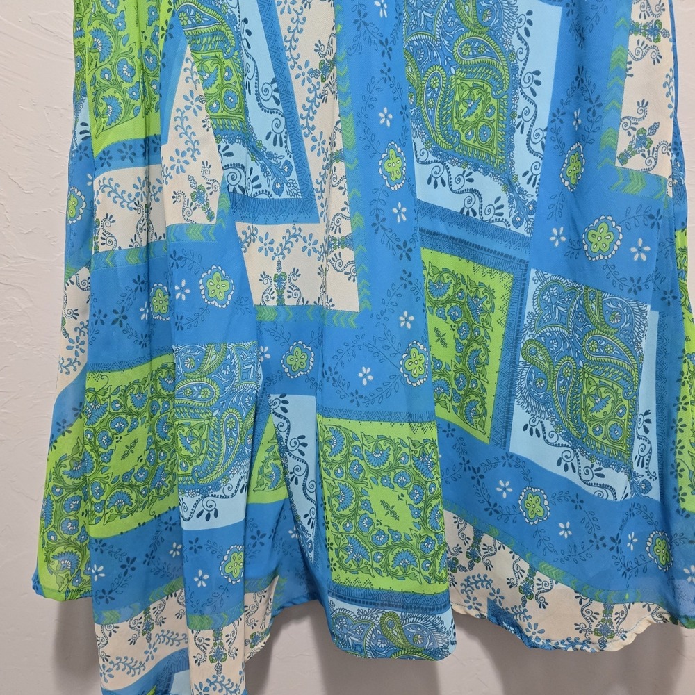 Y2K Fairy NWT Nine & Company Messina Skirt Size 8 Blue Green Asymmetrical - Picture 2 of 8